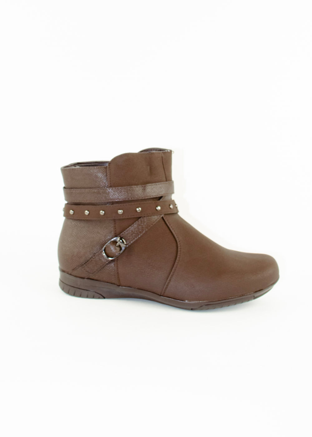 BOTA CANO BAIXO FEMININA MOONCITY REF:70701 MARROM - estrelalojas