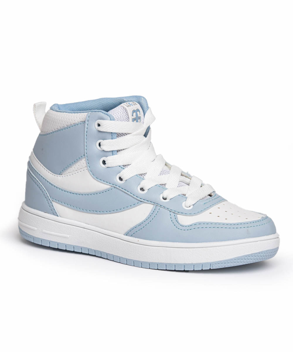 tênis botinha logus feminino branco e azul - estrelalojas